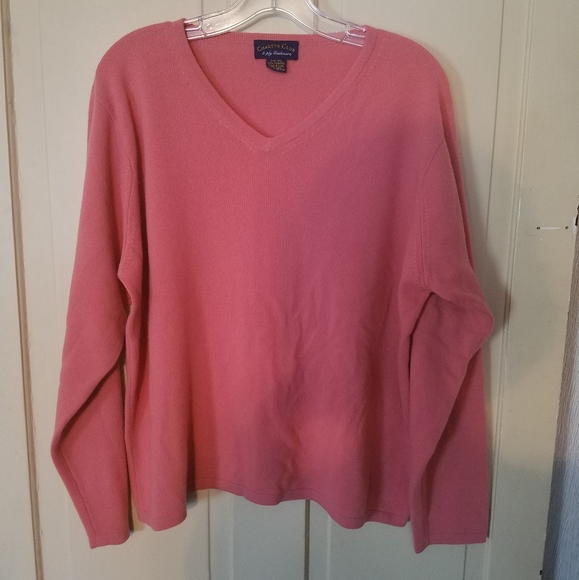 Charter Club Sweaters - 100% 2-Ply Cashmere Soft Pink V-Neck Pullover, XL